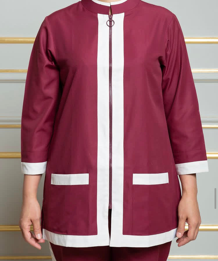 Maroon zipper