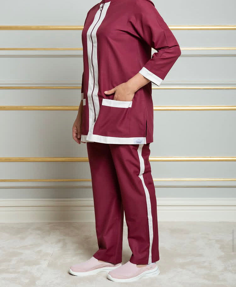 Maroon zipper