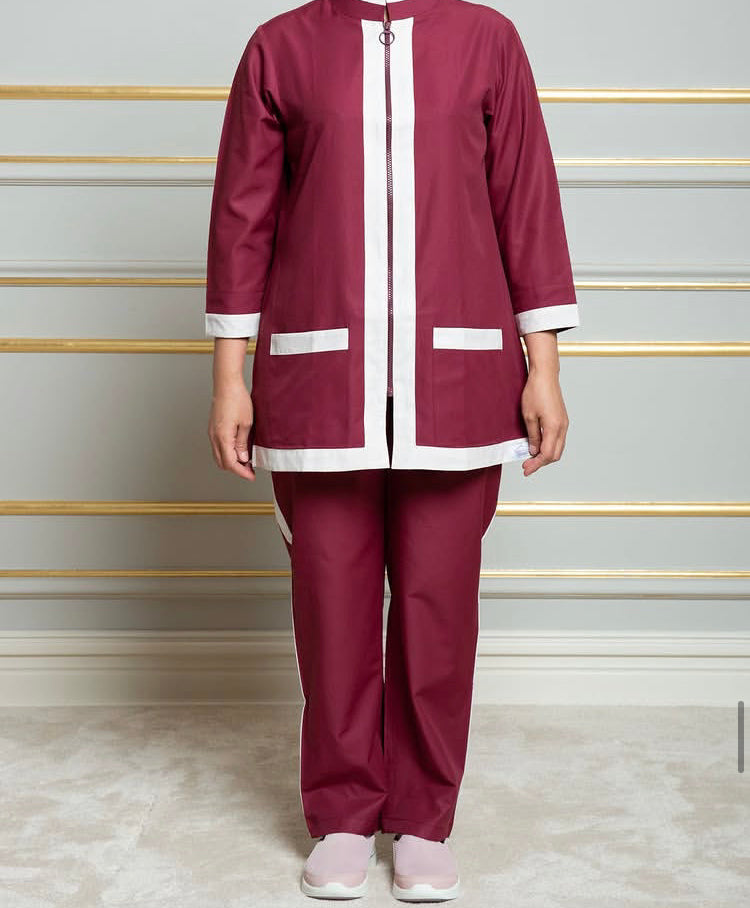 Maroon zipper